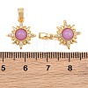 Brass Micro Pave Clear Cubic Zirconia with Opalite Charms KK-CBA2DE6-10G-03-3