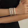 4Pcs 2 Colors 201 Stainless Steel Round Beaded Stretch Bracelets Set for Men Women BJEW-BC0001-15A-5