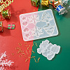  2Pcs 2 Style Christmas Snowman & Bell & Tree & Star Pendant Silicone Molds DIY-TA0005-91-13