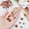 20 Pairs 2 Size Walnut Wood Flat Round Stud Earring FIND-SC0003-93-3