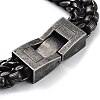 304 Stainless Steel Double Layer Link Bracelets for Men BJEW-D031-24B-2