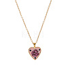 Bohemian Printed Brass Enamel Pendant Curb Chain Necklaces for Women WGBEA98-06-1