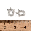 Initial Letter Brass Micro Pave Cubic Zirconia Pendants ZIRC-F008-U-3