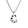 201 Stainless Steel Soccer Initial Pendant Necklacess for Men Women WG63E1E-23-1
