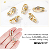 Brass Micro Pave Clear Cubic Zirconia Screw Carabiner Lock Charms KK-BC0004-62-3