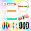20Pcs 8 Style Rainbow Color Pride Silicone Heart Cord Bracelets Set for Men Women BJEW-TA0001-06-9
