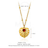 304 Stainless Steel Glass Leaf Pendant Satellite Chain Necklaces for Women WG6ADB0-02-1