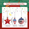 Independence Day Theme Ball & Star & Light Bulb Shape Plastic Ornaments DIY-WH0401-13-2