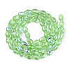 Transparent Electroplate Glass Beads Strands EGLA-N023-6x8mm-A08-2