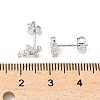925 Sterling Silver Clear Cubic Zirconia Stud Earrings EJEW-Q032-01B-P-5