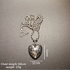 Vintage Plastic Carved Heart Pendant Ball Chain Necklaces for Women JL7014-2