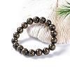Natural Black Agate Stretch Bracelets BJEW-G626-04-3