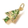 Christmas Brass Micro Pave Clear Cubic Zirconia Charms CU-G605-23G-2