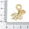 Rack Plating Brass Clear & Green Cubic Zirconia European Dangle Charms KK-P287-24G-3
