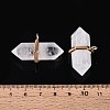 Natural Quartz Crystal Double Terminal Pointed Pendants G-N345-09A-4
