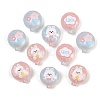 Printed Opaque Acrylic Beads OACR-D041-01B-1