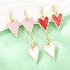 Valentine's Day Heart Brass Micro Pave Clear Cubic Zirconia Hoop Earrings EJEW-Z164-10G-1