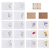 12Pcs Flower Paper Postcard with 12Pcs Rectangle Blank Kraft Paper Envelopes and 12Pcs Stickers Kits DIY-WR0005-62-1