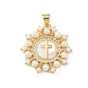 Brass Micro Pave Cubic Zirconia Pendants X-KK-K408-14G-1