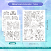 4 Sheets 11.6x8.2 Inch Stick and Stitch Embroidery Patterns DIY-WH0455-037-2