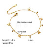 304 Stainless Steel Crystal Rhinestone Dragonfly Charm Anklets for Women WG9ACA2-01-4