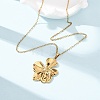 304 Stainless Steel Flower Pendant Cable Chain Necklaces for Men Women NJEW-K308-05F-G-3