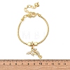 Sea Horse Brass Micro Pave Clear Cubic Zirconia Charm Bracelets BJEW-H640-05B-G-5