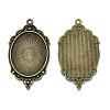 Tibetan Style Alloy Pendant Cabochon Settings TIBEP-R304-016AB-LF-3