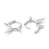 Rack Plating Brass Spike Hoop Earrings for Women EJEW-D059-19P-2
