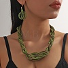 Bohemian Ethnic Style Acrylic Seed Beaded Multilayer Necklaces & Dangle Earrings Sets WG82ABA-14-1