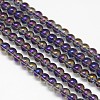 Electroplate Crystal Glass Round Beads Strands EGLA-F037-6mm-A06-2