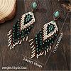 Bohemian Handmade Glass Seed Beads Tassel Stud Earrings EB9542-2-2