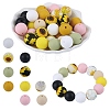 70Pcs 10 Styles Silicone Focal Beads SIL-SZ0002-31-7