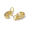 Real 18K Gold Plated Brass Micro Pave Clear Cubic Zirconia Charms KK-E068-VB452-C-3