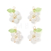 4Pcs 2 Styles Glass Pendants PALLOY-JF04733-1
