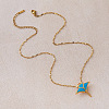 304 Stainless Steel Ocean Ray Fish Pendant Necklaces for Women RI8300-4