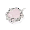 Natural Rose Quartz Pendants G-I381-01P-03-2