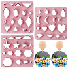 Gorgecraft 3Pcs 3 Style Triangle/Hexagon/Heart ABS Plastic Plasticine Tools FIND-GF0005-73-1