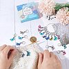20Pcs 10 Colors Alloy Enamel Butterfly Charms Locking Stitch Markers HJEW-SC0001-28-3