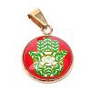 Hamsa Hand/Hand of Fatima/Hand of Miriam Theme Glass Pendants GLAA-R182-G-2