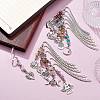 12Pcs Gemstone Chip Beaded Pendant Bookmarks with Alloy Mixed Shapes Charms GG-CJ91EC-AS-4