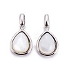 Natural White Shell Mother of Pearl Shell Charms BSHE-F011-03A-P-1