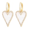 Valentine's Day Heart Brass Micro Pave Clear Cubic Zirconia Hoop Earrings EJEW-Z164-10G-03-4