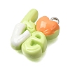 Opaque Resin Pendants RE-CBAA178-06P-2
