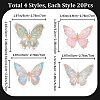4 Sets 4 Styles Holographic Butterfly PET Waterproof Laser Stickers Sets DIY-CP0008-92-2
