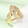 Brass Micro Pave Cubic Zirconia Cuff Open Rings for Women RJEW-F216-02G-2