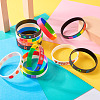 20Pcs 8 Style Rainbow Color Pride Silicone Heart Cord Bracelets Set for Men Women BJEW-TA0001-06-11
