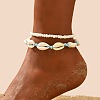 Glass Seed Beaded Stretch Anklets WGF5463-04-1