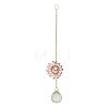 Glass Flower Hanging Suncatchers HJEW-P018-F05-1