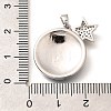 Brass Micro Pave Clear Cubic Zirconia Pendents KK-R212-13G-02-3